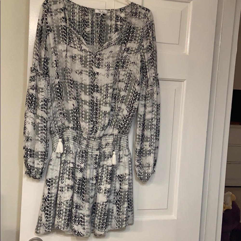 Black and white mini dress